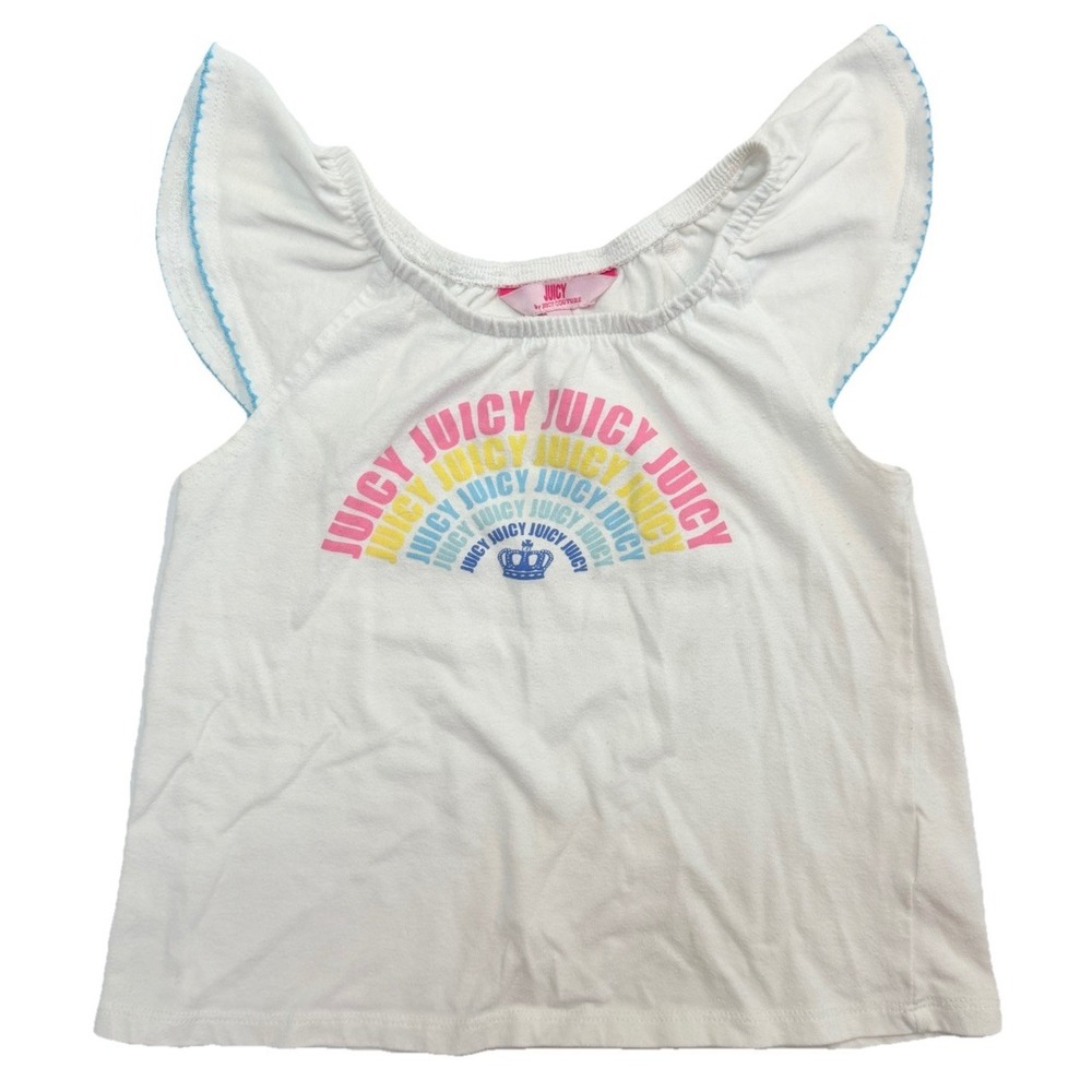 Juicy Couture Girls Youth S Pink Silver Logo Short Sleeve T-Shirt Casual Top